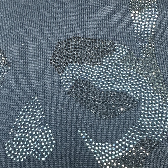 Zadig & Voltaire Navy Zip Hoodie Cardigan Crystal Skull Navy Blue, oversized XS - Picture 11 of 13